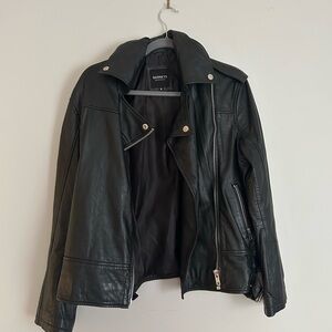 Vintage Barneys New York Women's Black Leather Moto Jacket